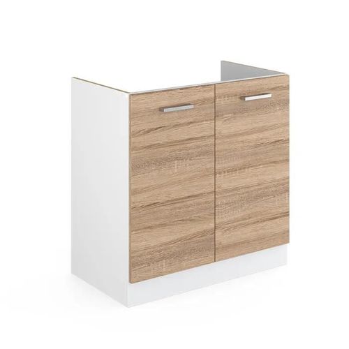 Meuble Bas Sous-Évier R-Line, 80 Cm Sans Plan De Travail, Sonoma, Vicco