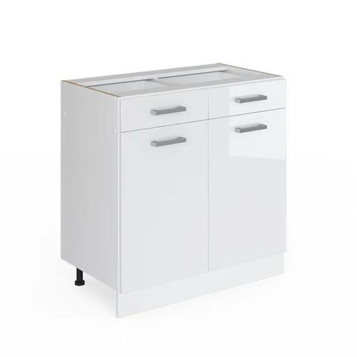 Meuble Bas Tiroir Vicco R-Line Blanc Brillant 80 Cm