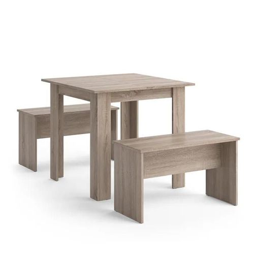 Ensemble De Salle À Manger Vicco Sentio Sonoma - Table De Salle À Manger 80cm Et Bancs