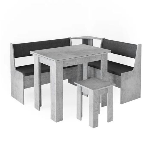Vicco Groupe De Banquettes D'angle Roman, Béton, 150 X 41.5 Cm Avec Table