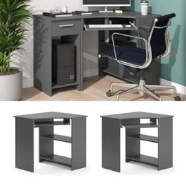 Bureau Informatique En Angle Odin - Vicco - Design Compact - Anthracite