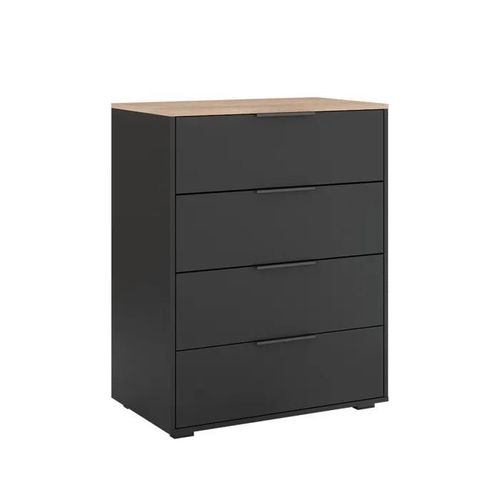 Vicco Sideboard Betti, Anthracite, 80 X 101.9 Cm Avec 4 Tiroirs