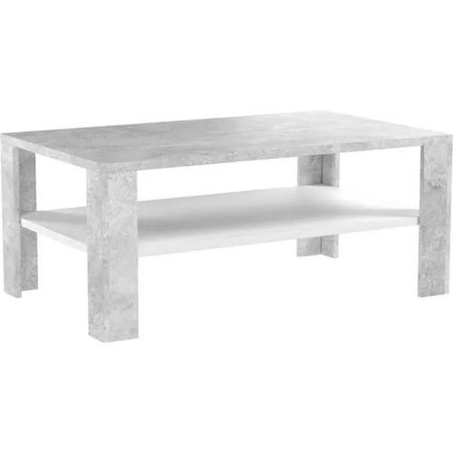 Table Basse - Vicco - Béton Blanc - Rectangulaire - 100 Cm - Classique - Intemporel