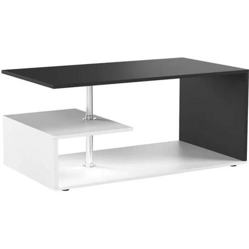 Vicco Guillermo Table Basse En Bois Blanc Anthracite 91 X 52 Cm