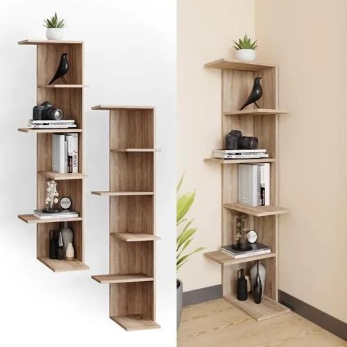 Vicco Bibliothèque Tera, Étagère Sur Pied, Étagère En Angle, Sonoma, 6 Niveaux, Étagère Murale, Étagère De Niche