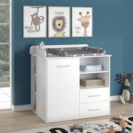 Vicco Commode À Langer Lea Avec Tiroir Blanc
