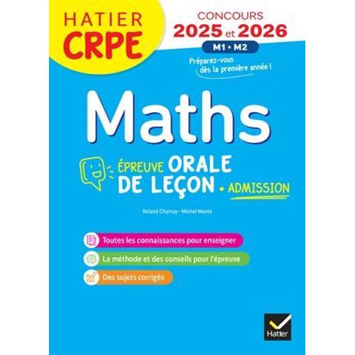 Mathématiques - Crpe 2025 - Epreuve Orale D'admission