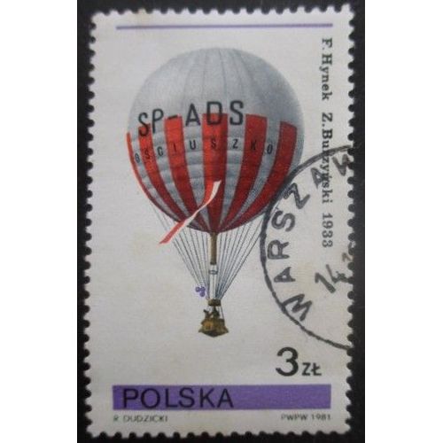 Pologne N°2549 Montgolfière Oblitéré