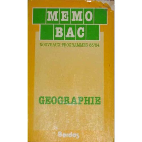 Memo Bac Geographie Abcd