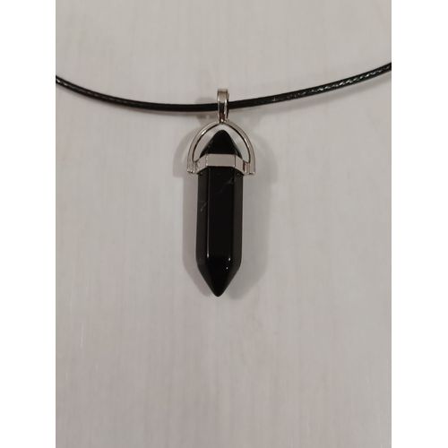 Collier Chakras Cristal Noir
