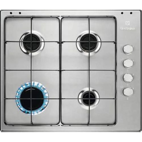 Plaque de cuisson - ELECTROLUX - EGS6404SX - 4 brûleurs à gaz - Surface plate en acier inoxydable