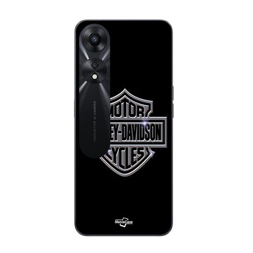 Coque Oppo A78 5g Harley Davidson Logo Motor Sycles Gris Front Noir