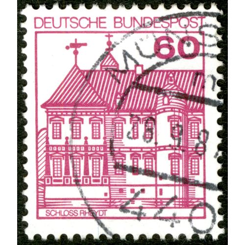 Timbre Oblitéré Deutsche Bundespost, Schloss Rheydt, 60