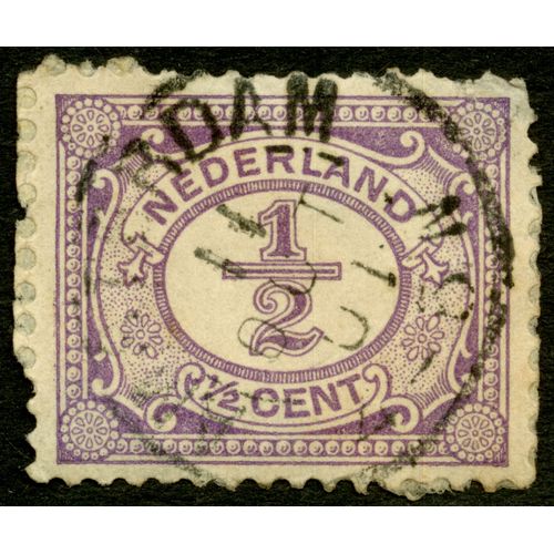 Timbre Oblitéré Nederland, 1/2 Cent