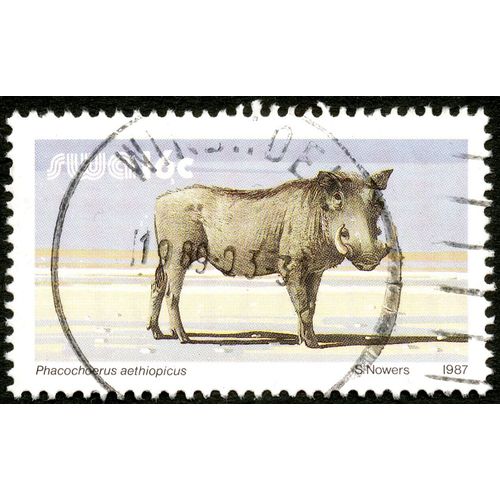 Timbre Oblitéré Swa, Phacochoerus Aethiopicus, S. Nowers, 1987, 16c