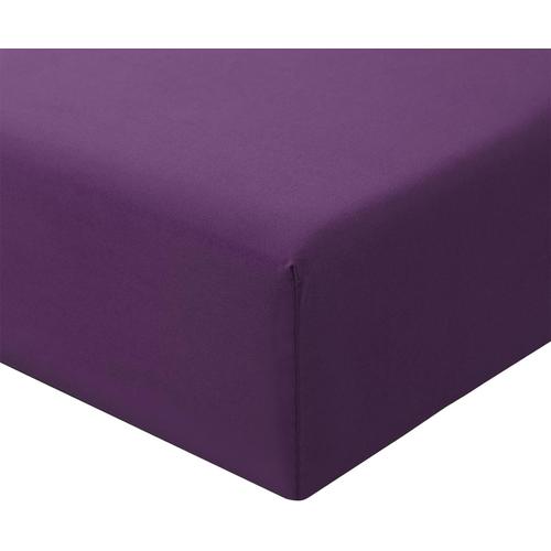 Drap Housse 140x200 Violet - Drap Housse 140 X 200 Bonnet 30cm Matelas En Microfibre 2 Personnes, Très Doux Et Respirant Avec Élastique Tout Autour