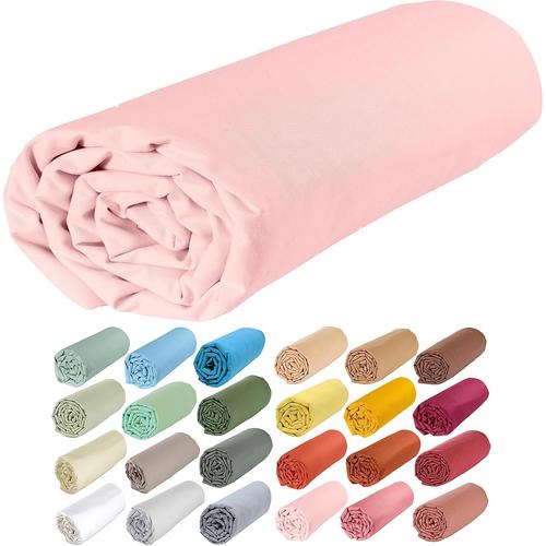 - Drap Housse 60x120 Cm Bébé Enfant 100% Coton Bio - Rose Pétale - Pour Lit À Barreaux Ou Parapluie - Bonnets Aux 4 Coins De 15 Cm - Coton Certifié Sans Substances Nocives Par