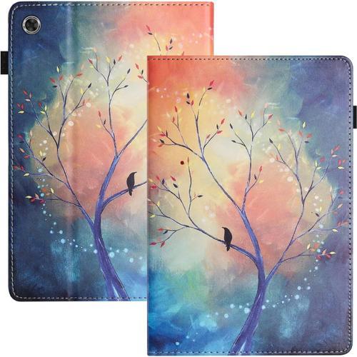 Coque Pour Samsung Galaxy Tab A8 10.5 2022/2021 Sm-X200/X205/X207 Pu+Tpu Coque Tablette Samsung Tab A8 Réveil/Veille Automatique Coque Galaxy Tab A8 Arbre