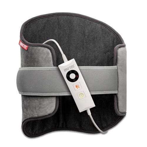 Imetec Intellisense Lumbar - Ceinture Chauffante 61x38 Cm - Coussin Chauffant Dos Soulage Lombaires - Bande Élastique - Hypoallergén