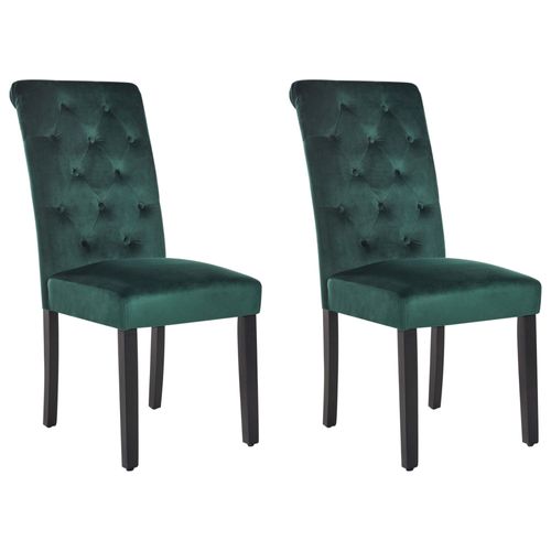 Lot De 2 Chaises Velva Velours Vert Foncé