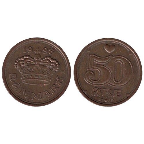 Danemark 1998 Pièce De Monnaie Coin 50 Ore Rp195
