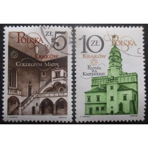 Pologne N°2827 Et 2828 Monuments Oblitérés