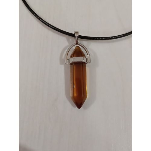 Collier Chakras Cristal Couleur Miel Transparent
