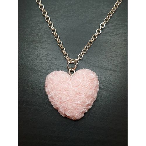 Collier "C?ur Fleurs" Rose