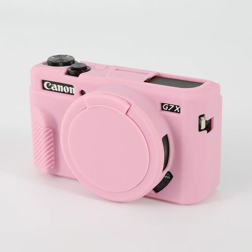 Étui en cuir PU en caoutchouc de silicone pour appareil photo numérique,housse de sac + sangle,IL Powershot G7X Mark 2 G7X II G7bery G7X2 G7XII - Type G7X2 Soft Silicone #D