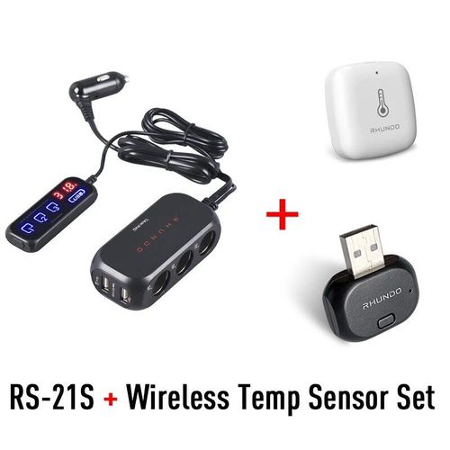 Rhundo 3 Voies Laguna Allume-Cigare Répartiteur Trois Ports 12v Dc Adaptateur De Prise De Courant Touristes Usb Chargeur De Voiture Interrupteur Tactile Rs-21s - Type Wireless Temperature