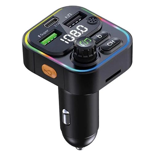 Chargeur De Voiture Usb Type C Avec Affichage Led,Tête De Charge De Voiture,Lecteur Musical Sans Fil,Accessoires De Voiture,Chargeurs Pour Écouteurs Lapmedicings