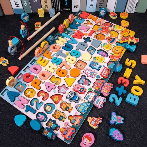Jouets En Bois Montessori Pour Enfants,Fruits,Alphabet Numérique,Figure De Circulation Des Animaux,Puzzle Assressenti[F946346434]