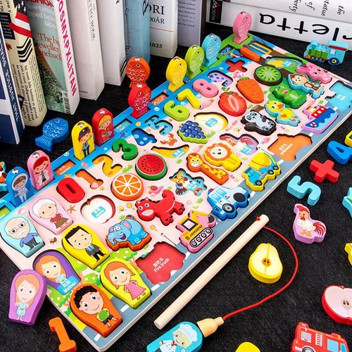 Jouets En Bois Montessori Pour Enfants,Fruits,Alphabet Numérique,Figure De Circulation Des Animaux,Puzzle Assressenti- C[F97077940]