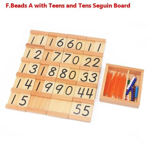 Planche Des Dizaines Seguin Montessori,Jouets D'enseignement Des Maths Pour Adolescents Avec Barres De Perles,Jouets - F[A40874536]
