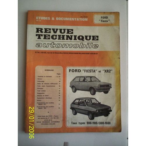 Revue Technique Automobile  N° 434 : Ford Fiesta Et Xr2