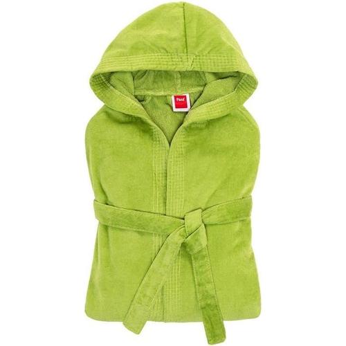 Miami Velour Peignoir De Bain Unisexe En Coton Avec Capuche-Peignoir De Bain Pour Femme-Peignoir À Capuche-Tissu Doux-Longueur Genoux-Taille : L-Couleur : Vert