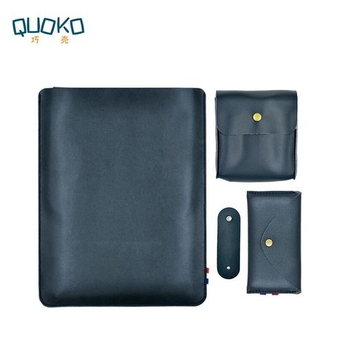 Combinaison de sacoche en cuir microfibre pour ordinateur portable,étui Ultra fin pour MacBook Pro - Matte Black-For Mac 12 inch