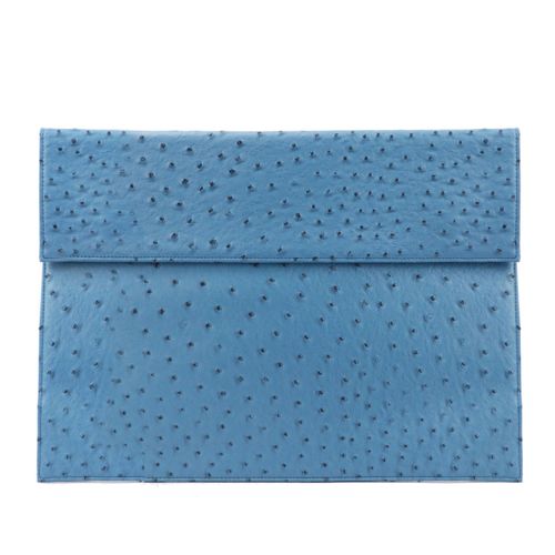 Pochette en cuir PU Croco pour ordinateur portable,étui gratuit pour Macbook Air Pro Retina 13 "15"- Ostrich royal blue-13