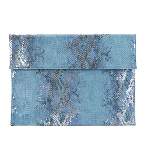 Pochette en cuir PU Croco pour ordinateur portable,étui gratuit pour Macbook Air Pro Retina 13 "15"- python light blue-13