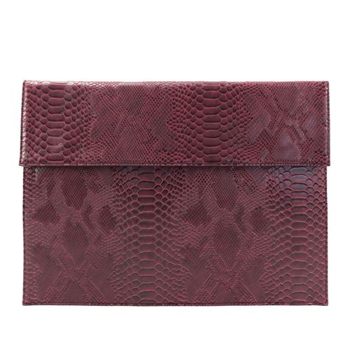 Pochette en cuir PU Croco pour ordinateur portable,étui gratuit pour Macbook Air Pro Retina 13 "15"- python maroon-15