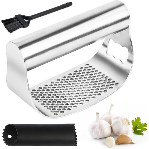 Presse-Ail À Bascule En Acier Inoxydable - Presse-Ail Robuste En Acier Inoxydable - Presse-Ail Garlic Press Pour Hacher L'ail, Ustensiles De Cuisine