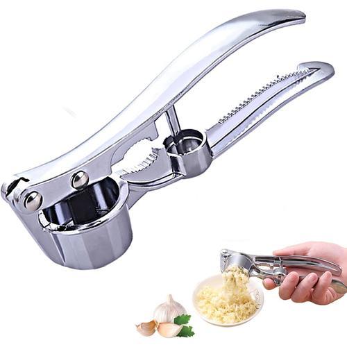 Presse Ail,Presse-Ail,Presse Ail Inox,Presse Ail Inox Professionnel,Facile Â Nettoyer Et Durable,Robuste,Inoxydable Matériau,Goodies De La Cuisine,Pour Gagner Du Manuelle Temps Hacher I'ail (Grande)