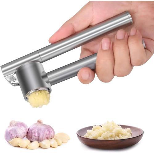 Presse-Ail En Acier Inoxydable Ecrase Ail Manuel Hachoir À Gingembre Garlic Press Hachoir Ail Acier Inoxydable Broyeur À Gingembre Pour Cuisine Et Maison, Facile À Nettoyer Lave-Vaisselle