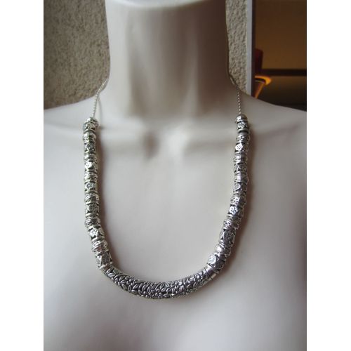 Collier À Plastron En Métal Argenté