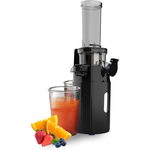 - Extracteur De Jus Lent Compact | Pressage À Froid Pour Nutriments | Silencieux & Polyvalent Pour Fruits & Légumes | Nettoyage Facile, Noir, Plastique