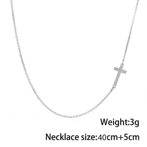 Collier Pendentif Dames Classique Croix Or 925 Dames - 2