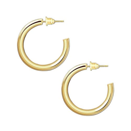 Boucles D'oreilles Créoles En Laiton 14 Carats En Or Brillant Européen Et Américain 14 Carats - Créoles En Or Pour Femme, Or 5 Mm X 20 Mm