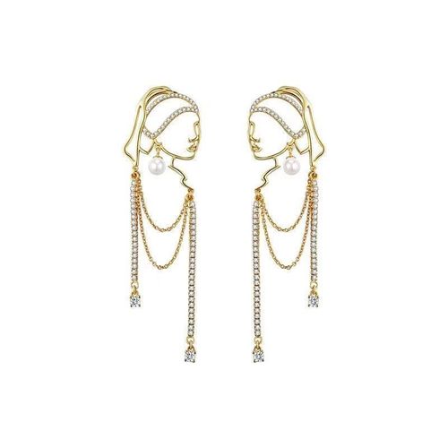 Unique Visage Abstrait Art Boucle D'oreille Pendentif Déclaration Longues Boucles D'oreilles Pour Les Filles Gland Lustre À La Main Boucles D'oreilles Bijoux Mode Fille Avec Des Boucles D'oreilles En