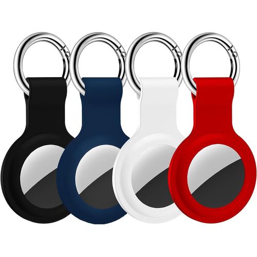 Coque Compatible Avec Apple Airtags Coque Porte-Clés Porte-Étiquette Air Tag Porte-Clés Air Tags Housse De Protection Airtag Porte-Clés Porte-Boucles Silicone Pour Bagages Chien Chat Collier Pour Animal Domestique Lot De 4