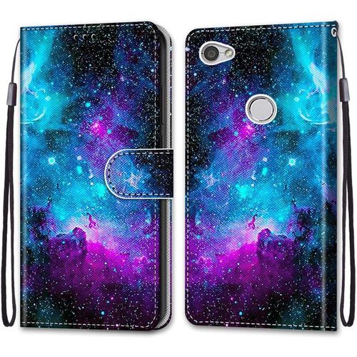 Coque Pour Xiaomi Redmi Note 5a, Etui En Cuir Pu Portefeuille Housse Coque Avec 360 Degres Silicone Antichoc Protection Cover Cuir Pochette Magnetique Und Flip Bequille (Ciel Etoile)